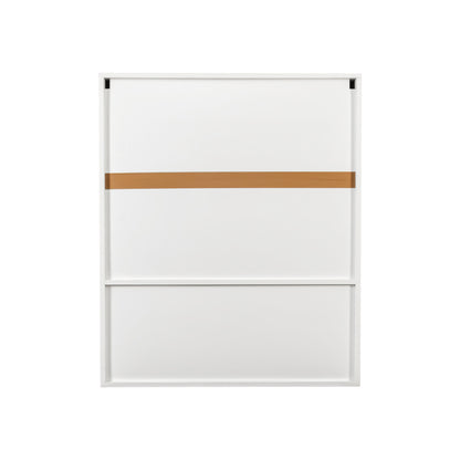Bathroom Mirror Cabinet - Two Door Wall Cabinet Bathroom Vanity Mirror Cabinet with Facial Tissues Slot and Multifunctional Storage Area image 6