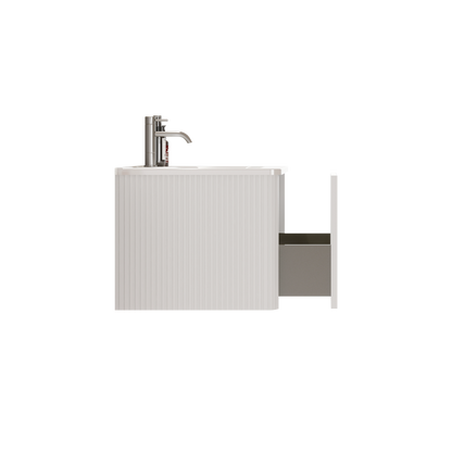 U059-Etna24W-301 Etna 24" Striped Soft White Bathroom Vanity with White Ceramic Sink, Wall Mounted Floating Bathroom Vanity for Modern Bathroom, One-Piece White Sink Basin without Drain, Pre-assembled image 11