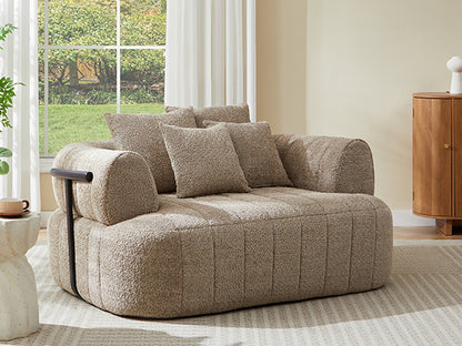 64" Oversized Boneless Chair Chaise Lounge Indoor with Metal Support, Upholstered Boucle Deep Seat Single Cloud Sofa Chair, Cozy Comfy Sofa Bed for Living Room & Bedroom image 5