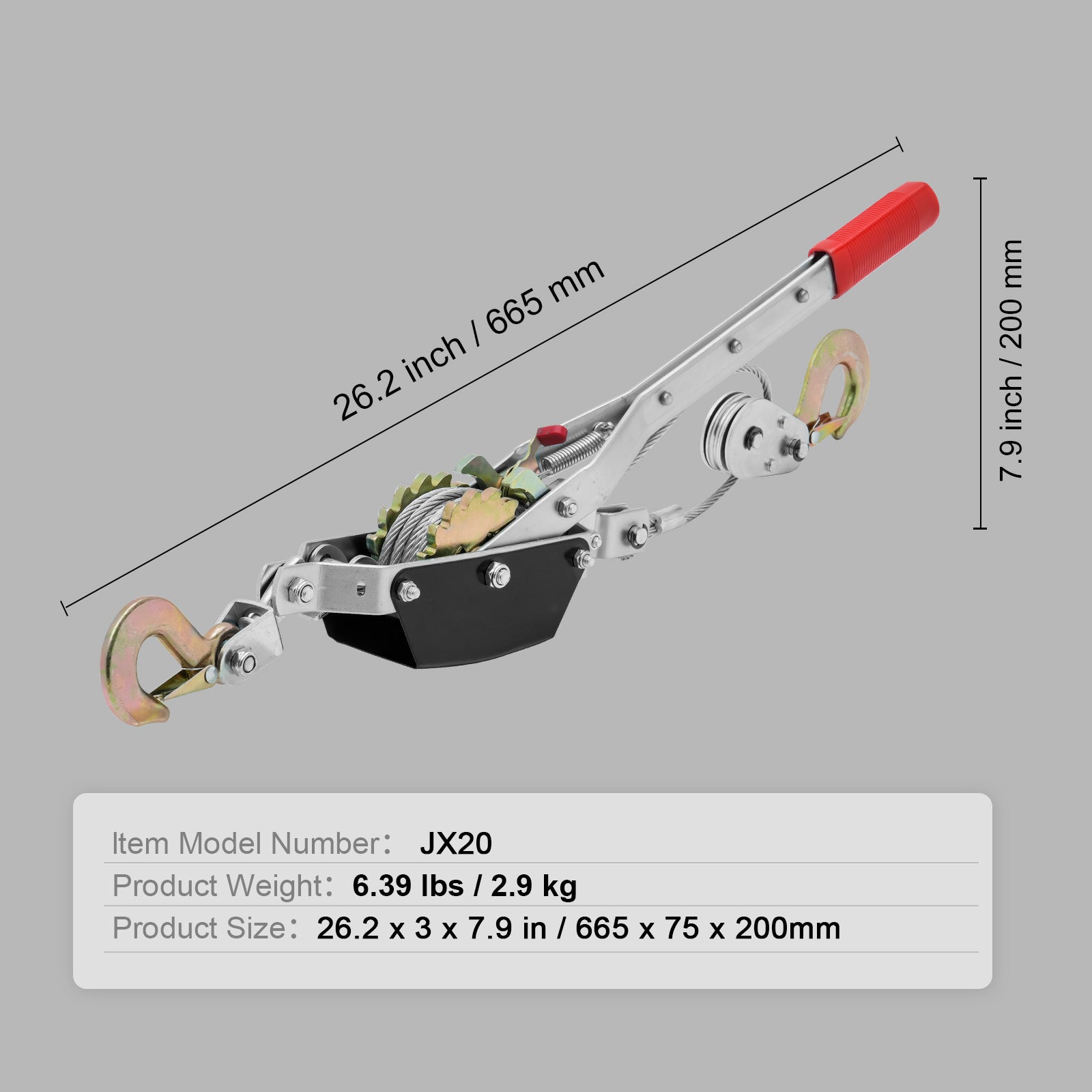 Come Along Winch, 2 Ton (4,409 lbs) Pulling Capacity, 12 ft Steel Cable, 2 Hooks, Heavy Duty Ratchet Power Puller Tool with Dual Gears, Automotive Hoist Cable Puller Ideal for Vehicle Rescue image 7