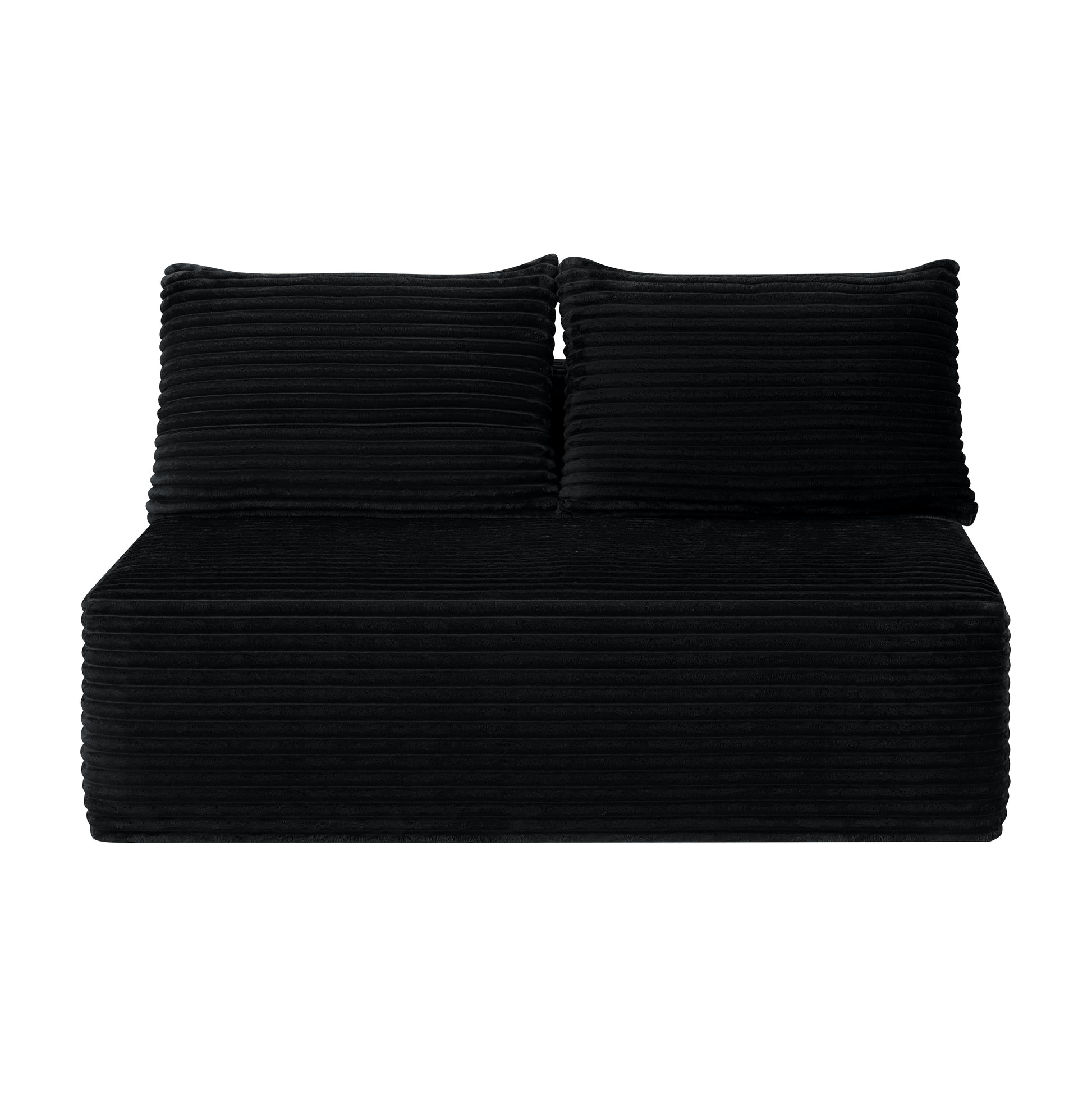58-inch 2 seat median longue with plush black velvet, cup holder, flexible matching, mainly for living room use. image 2