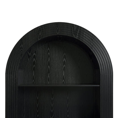 78.74" Tall Arched Bookcase, Mid Century Modern 4-Tier Arched Storage Bookcase with Open Display Storage Shelf for Dining Room, Living Room,Bedroom (Black) image 8