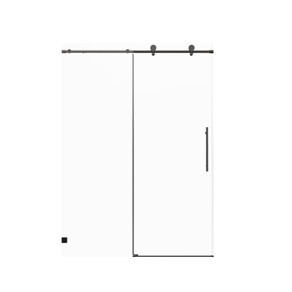 50-54" W * 76" H Frameless Single Sliding soft-close Shower Doors, Bathroom Sliding Shower Door, 5/16" (8mm) Thick SGCC Tempered Glass Door, Matte Black image 9