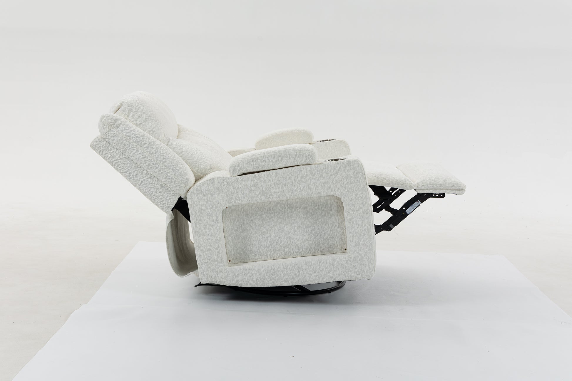 Extra Wide Power Recliner Chair 270° Swivel with Heat Massage - USB & Type C Charging Port - Velvet Swivel Reclining Chair for Living Room Bedroom Office image 2
