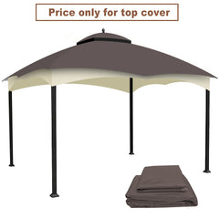 Replacement Canopy Top for Lowe's Allen Roth Heavy Duty Gazebo Roof Gazebo Top with Air Vent 10X12 Gazebo CoverReplacement Top Only (Brown)