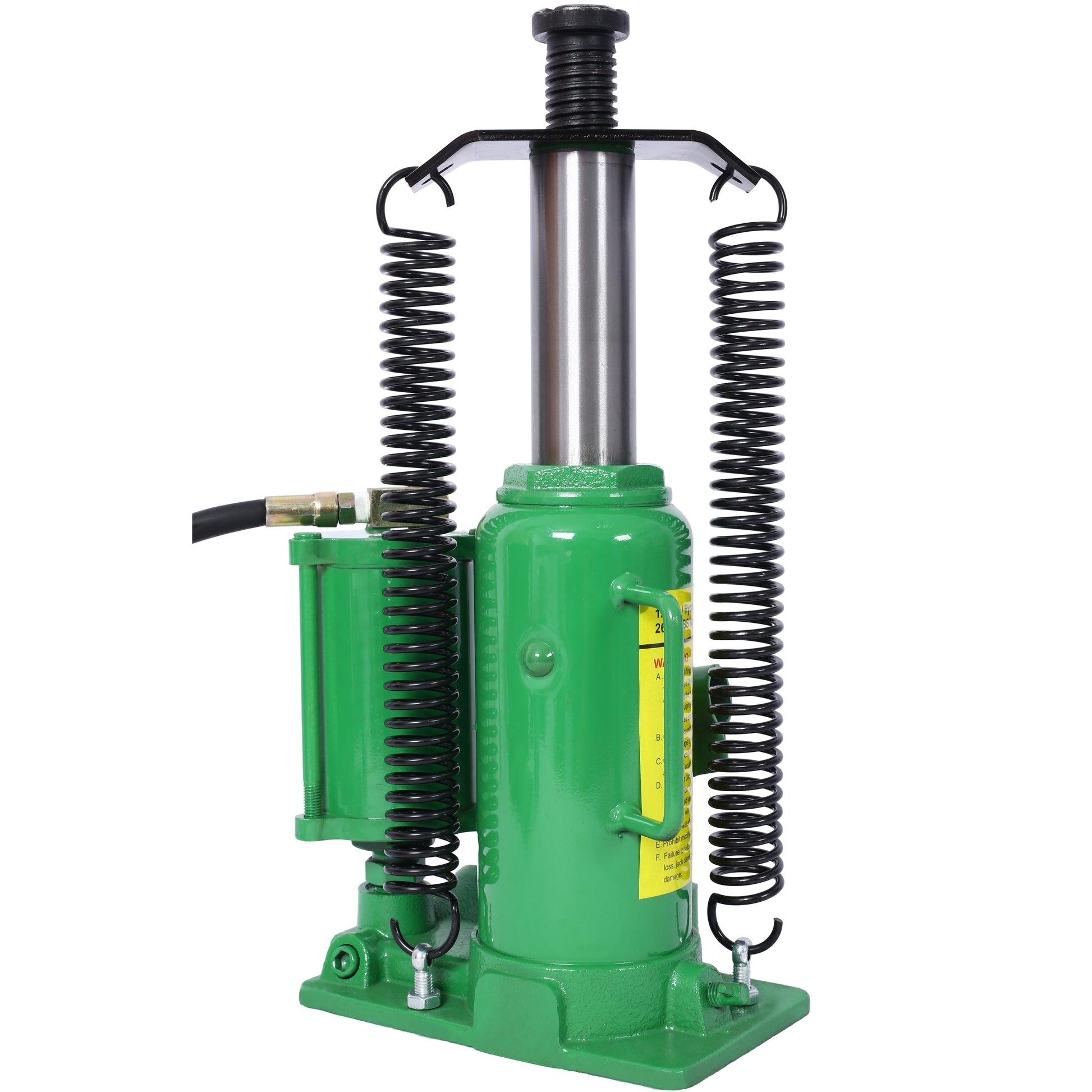 Air Hydraulic Bottle Jack, 12 Ton/24000 LBS All Welded Bottle Jack, 9.8-19.3 inch Lifting Range, Manual Handle and Air Pump, for Car, Pickup, Truck, RV, Auto Repair, Industrial Engineering,Green image 10