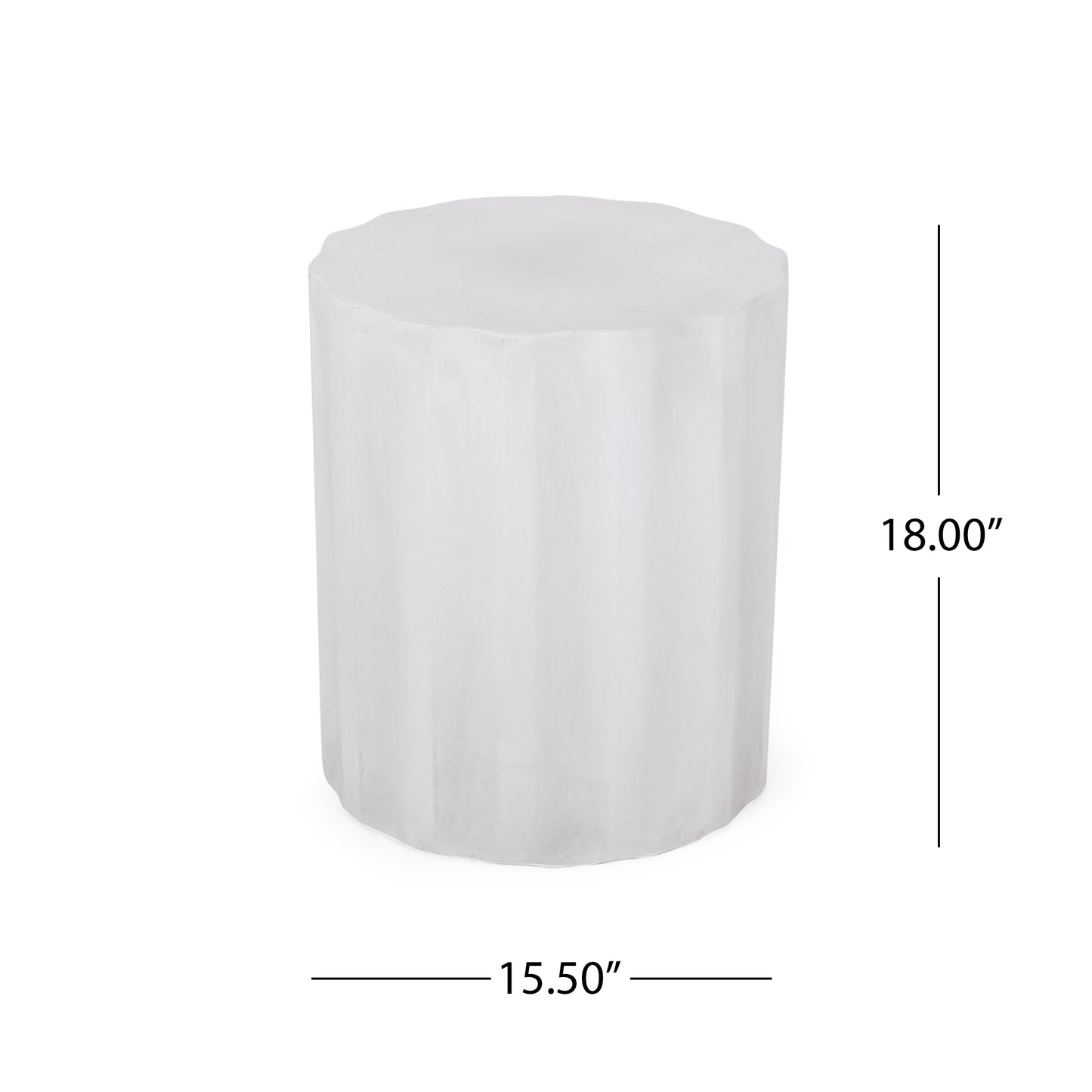 Outdoor LightWeight Concrete Side Table,Antique White End Talbe image 8