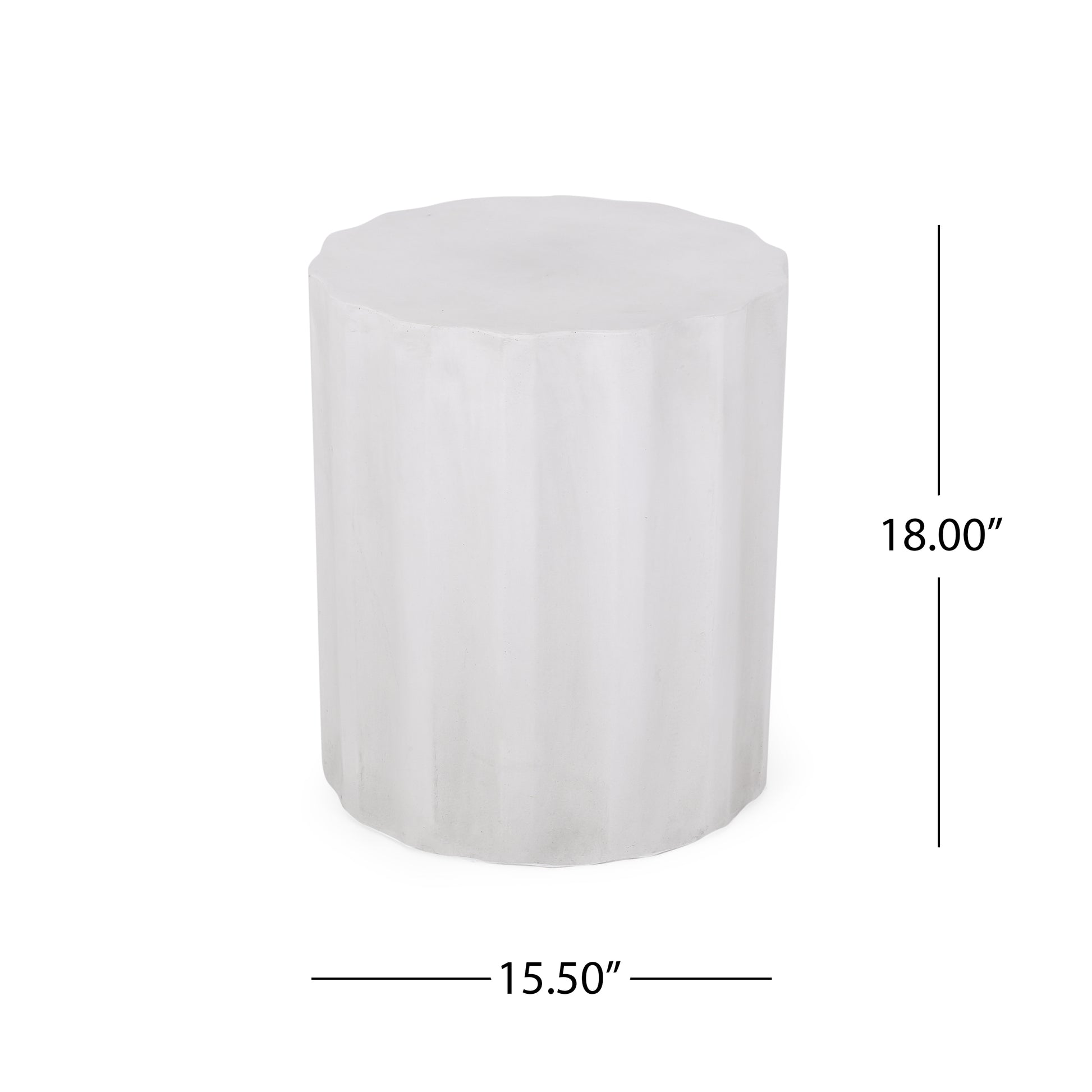 Outdoor LightWeight Concrete Side Table,Antique White End Talbe image 8