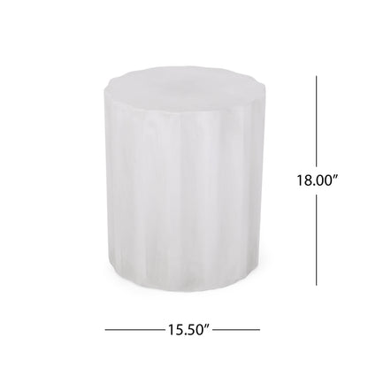 Outdoor LightWeight Concrete Side Table,Antique White End Talbe image 8