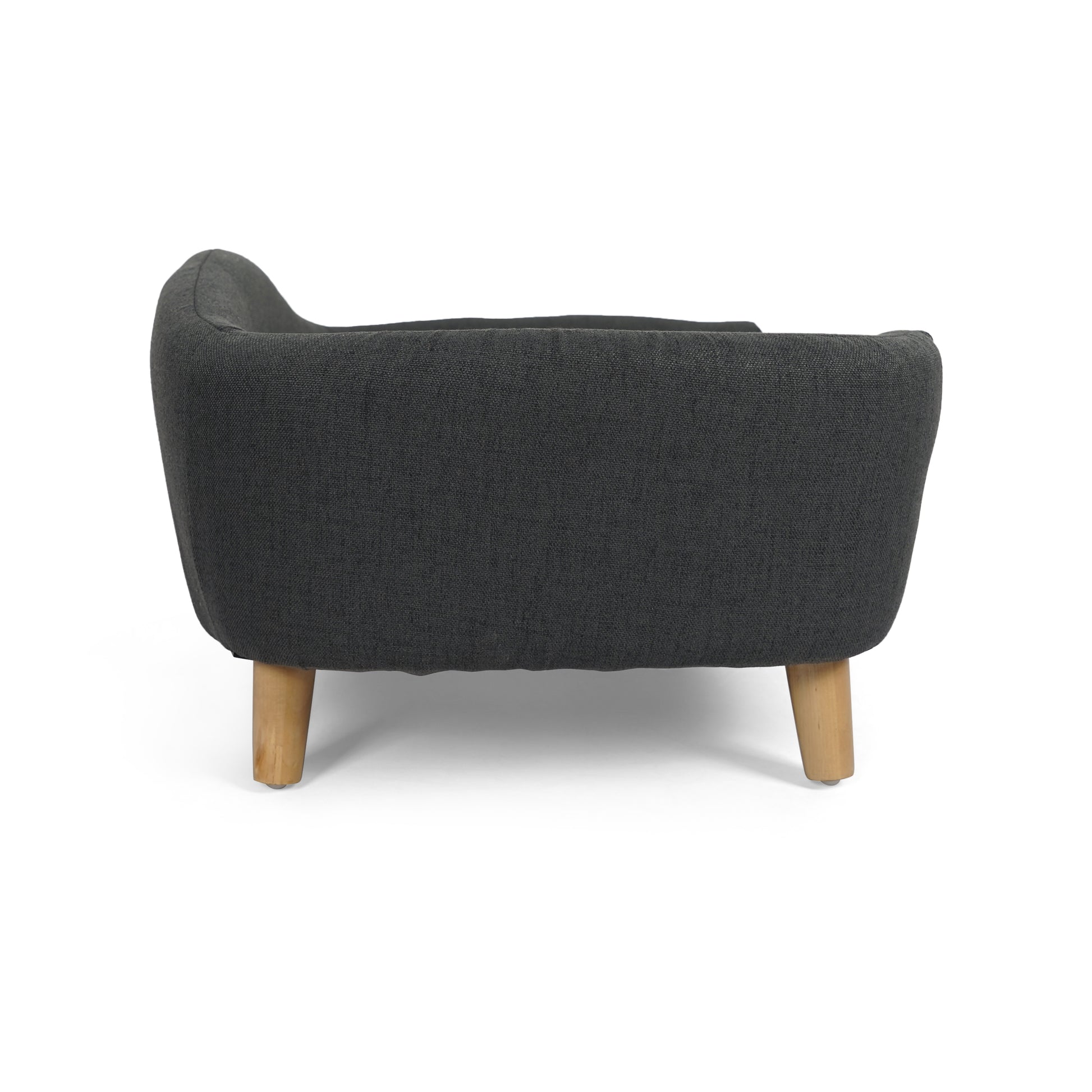 Elevated Dog Bed Frame for Small Dog, Fabric Pet Couch Bed with Rubber Wood Legs and Supportive Foam, Dark Gray, Easy Assembly image 5
