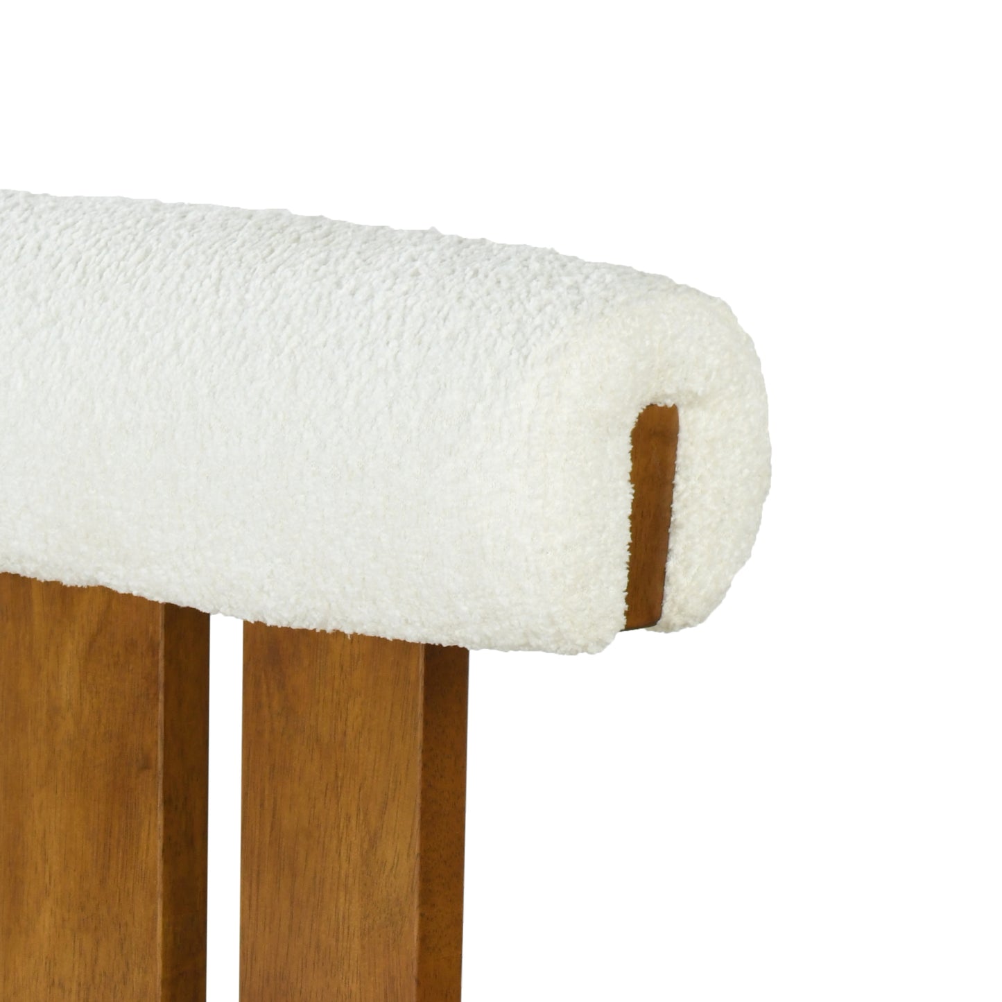 Renee Indoor Wooden Upholstered Barstool, Walnut Finished and White Upholstery, Set of 2 image 11