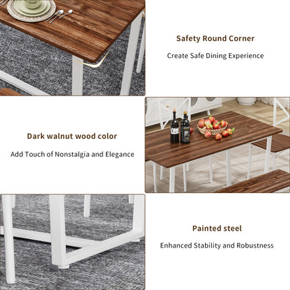Four-piece set table and chair with backrest, industrial style, solid structure image 6