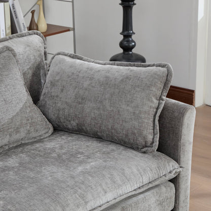 Cloud Sofa LoveSeat (Ottoman is not included), Modern Sectional Couch, for Living Room Bedroom and Apartment, Comfy Double Layer Upholstered Seat Cushion, Breathable Chenille Fabric, Gray,SSS5012GY image 9