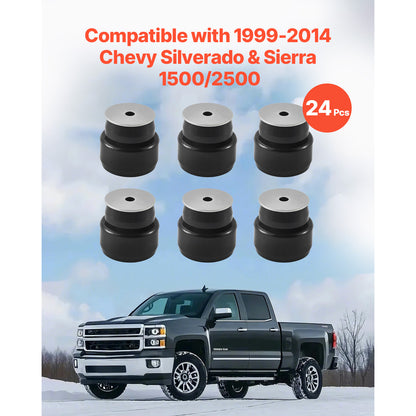 Body Mount Bushing Kit for 1999-2014 Chevy Silverado & Sierra 1500/2500 24 PCS image 7