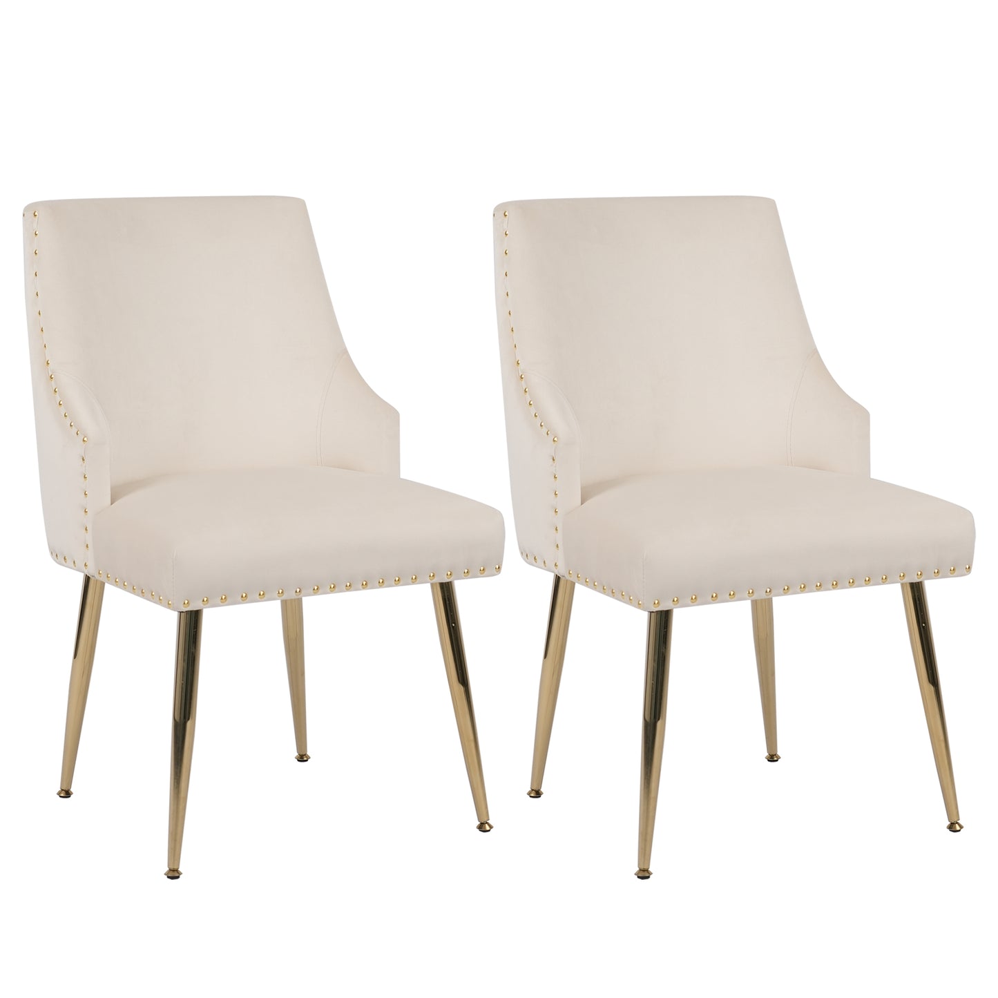 Hengming Dining Chair Modern Style Accent Chair Vertical Tufted Chair Set of 2,Beige image 1