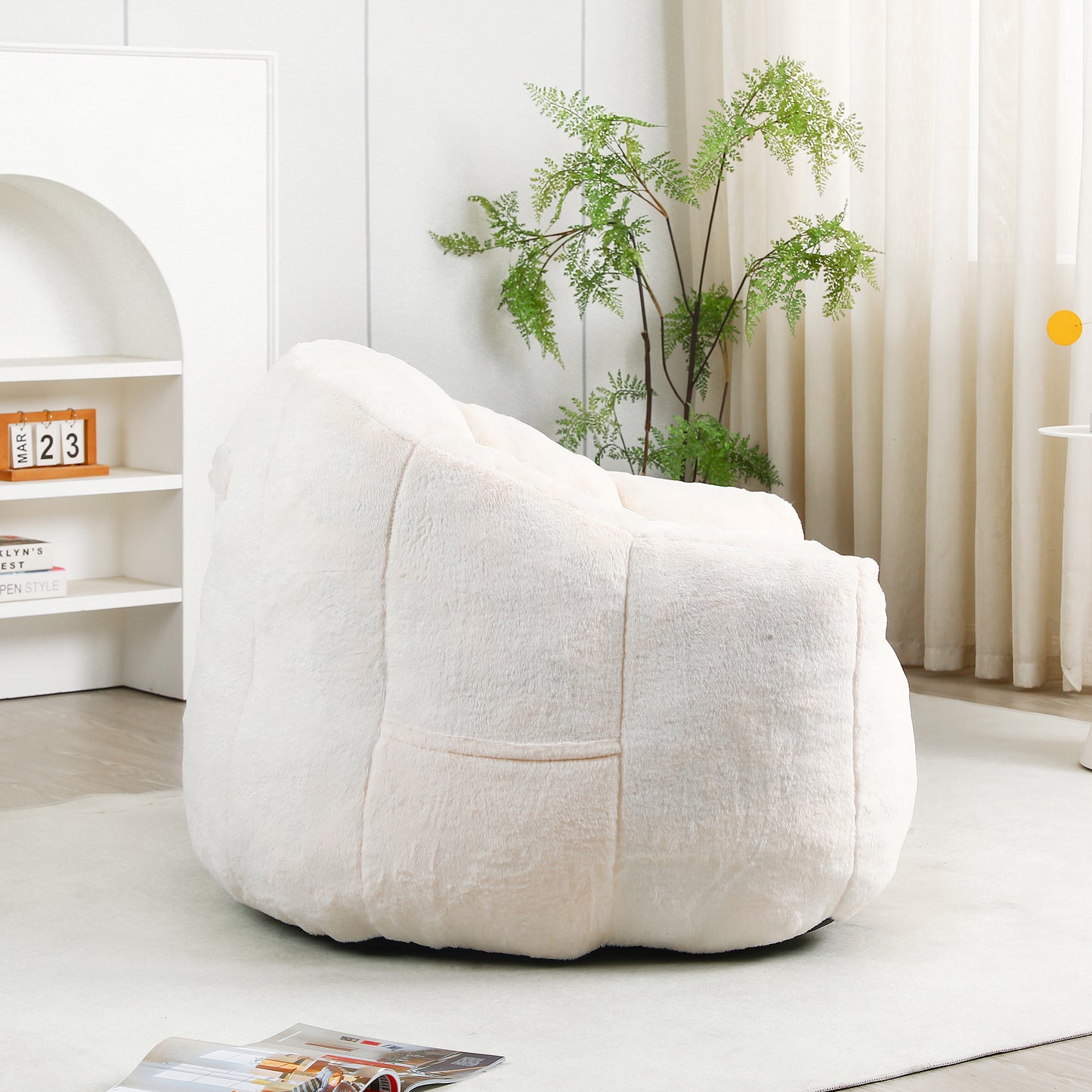 Bean Bag Chair, Bean Bag Sofa Chair with Armrests Stuffed High-Density Foam, Lazy Sofa Comfy Chairs BeanBag Chair for Adults in Living Room,Bedroom Reading image 3