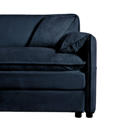 Oversized 41.73" Sofa Chair, Modern Upholstered Armchair with 1 Toss Pillow, Modular Sectional Sofa for Living Room, Deep Seat Reading Sofa for Bedroom Apartment, DIY Combination Chenille,Blue image 10