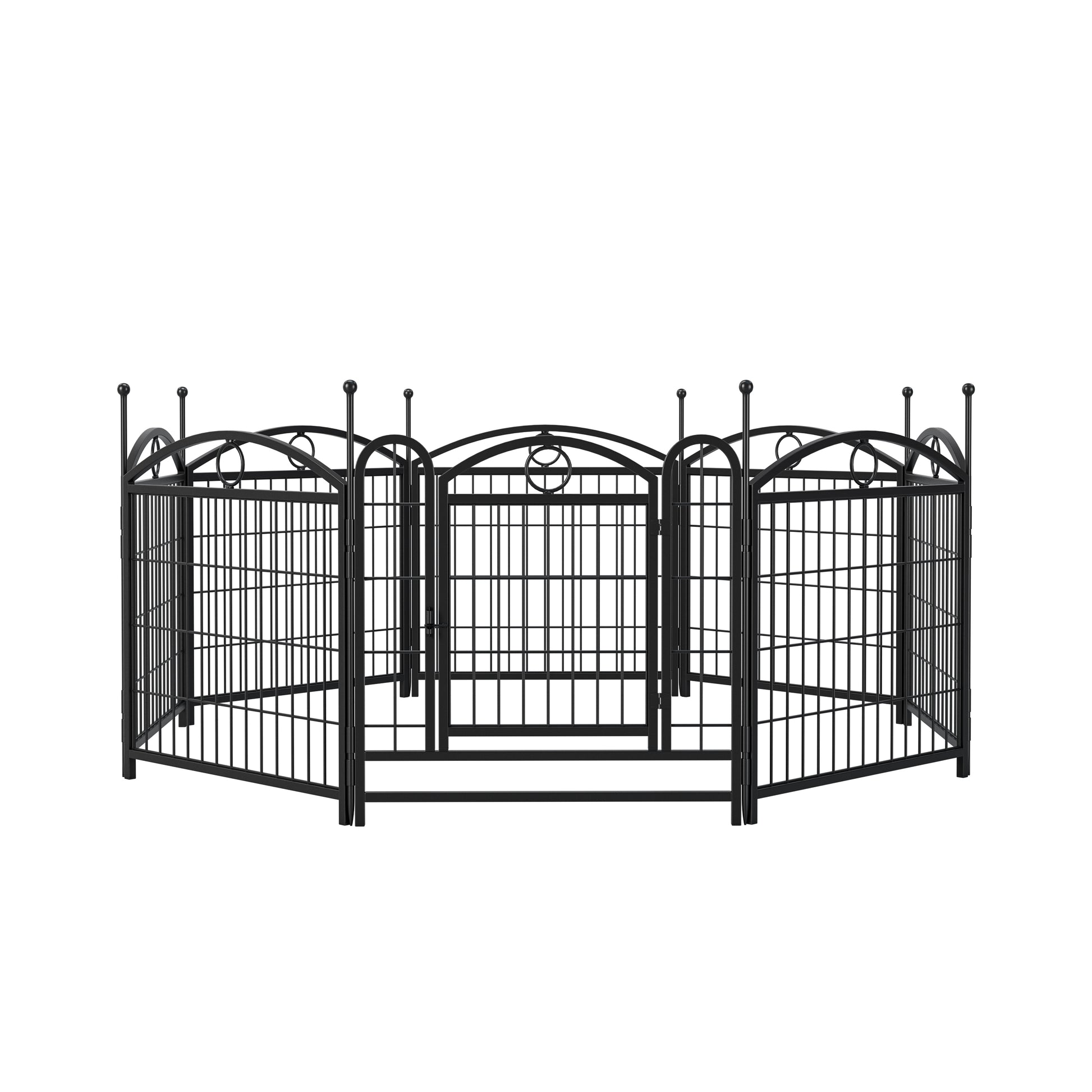 Dog Playpen Indoor 24 inch 8 Panels Metal Dog Pen Pet Dog Fence Outdoor Exercise Pen with Doors, Heavy Duty Dog Fence Puppy Pen for Large Medium Small Dogs Indoor Outdoor Foldable Pet Exercise Pen image 8
