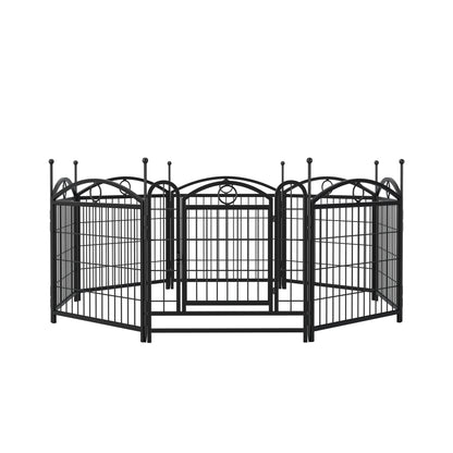 Dog Playpen Indoor 24 inch 8 Panels Metal Dog Pen Pet Dog Fence Outdoor Exercise Pen with Doors, Heavy Duty Dog Fence Puppy Pen for Large Medium Small Dogs Indoor Outdoor Foldable Pet Exercise Pen image 8
