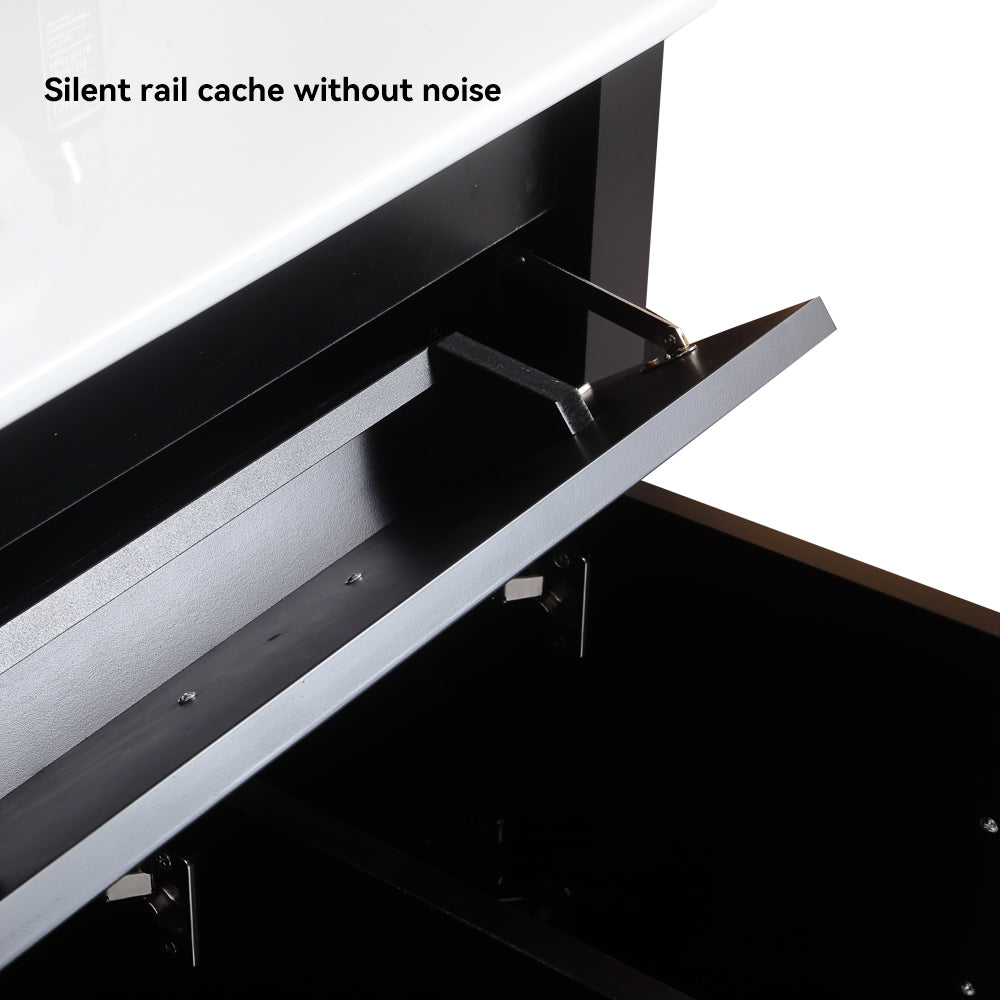 48" Black Bathroom Vanity.Abundant Storage Cabinet -4 Soft close doors and 4 drawers (excluding the ceramic basin) image 7