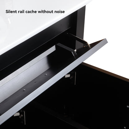 48" Black Bathroom Vanity.Abundant Storage Cabinet -4 Soft close doors and 4 drawers (excluding the ceramic basin) image 7