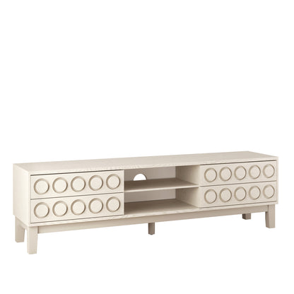 Modern Mid-Century Media Console with 4 Drawers and Cable Management, TV Console Table for TVs up to 75",Entertainment Center for Living Room and Office(White) image 11