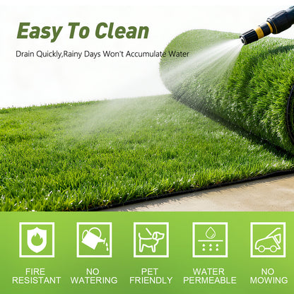 Realistic Deluxe Artificial Grass Synthetic Thick Lawn Turf Carpet (7 FT x15 FT (105 Square FT)) image 12