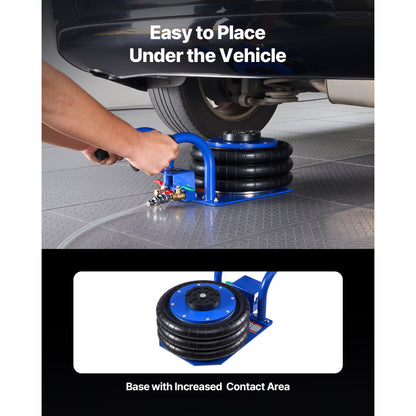 Air Jack, 3 Ton/6613 lbs Triple Bag Air Jack, Airbag with Six Steel Pipes, Lift Up to 17.7 inch/450 mm, 1-6 s Fast Lifting Pneumatic with Short Handles for Car, SUV, Pickup Truck Repair, Garage image 6