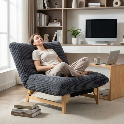 Bean bag chair for Adults,Accent Armless Lazy Sofa, Casual Single Sofa, Corduroy Fabric, For Living Room And Bedroom, With Backrest, Single Seat image 2