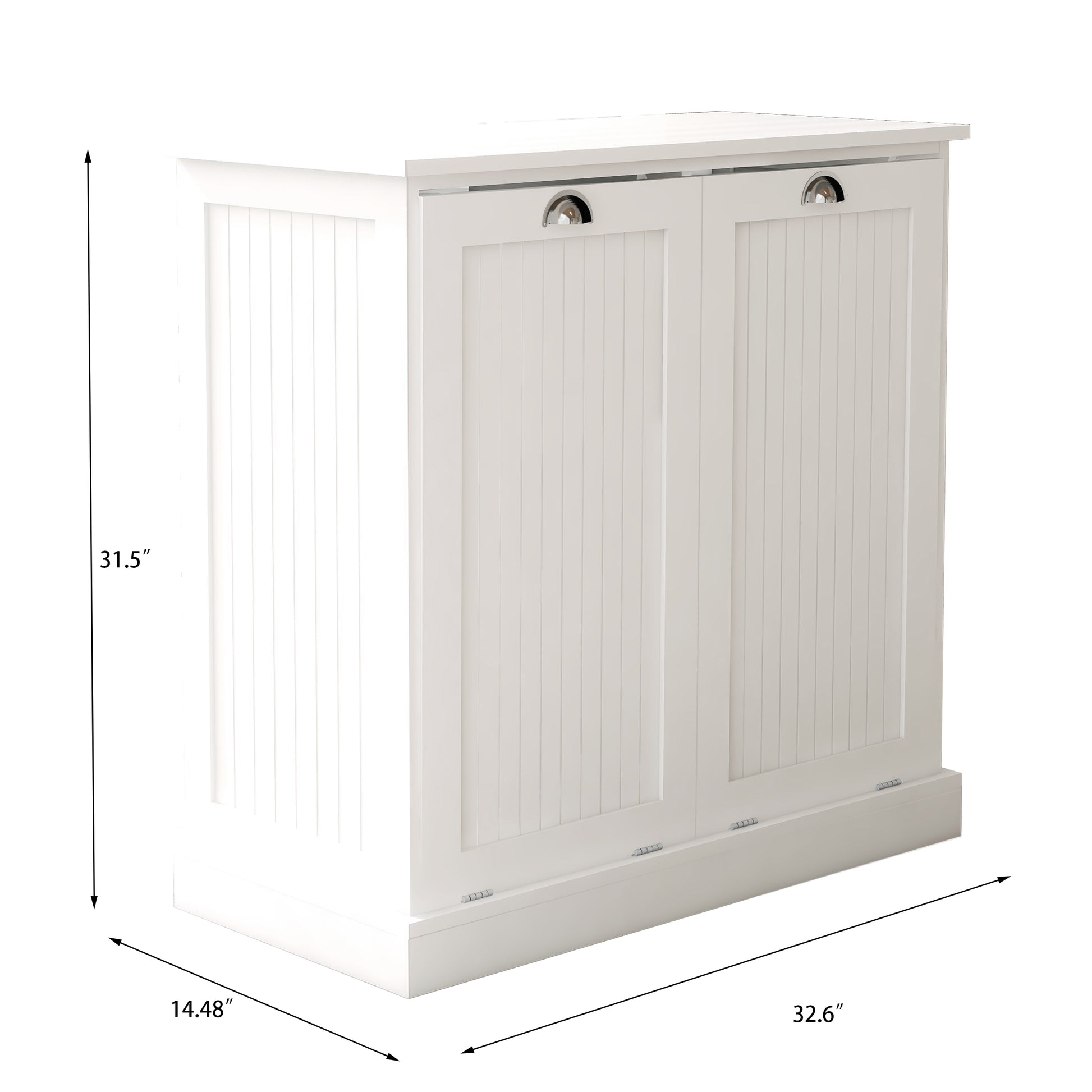 Two-Compartment Tilt-Out Laundry Sorter Cabinet-White image 8