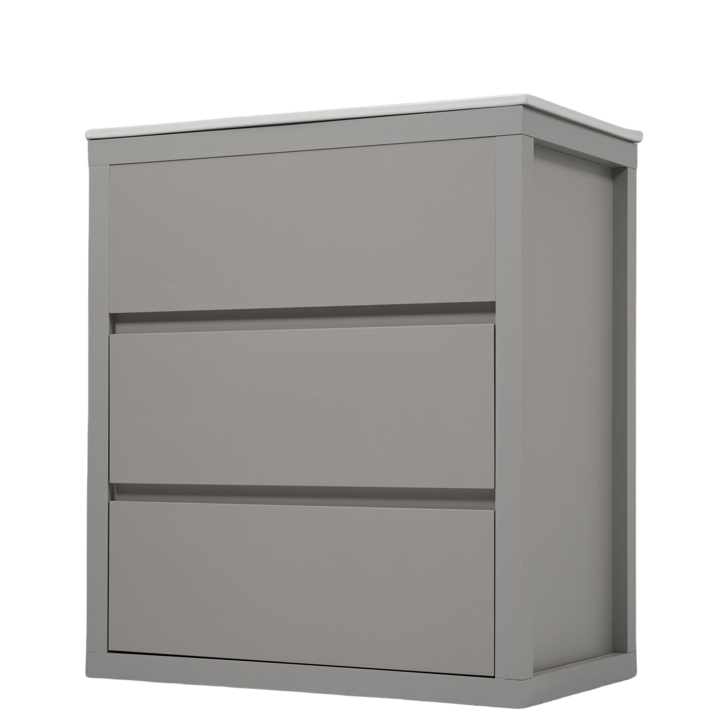 60" Double Sinks Bathroom Vanity Set, Bathroom Cabinet with Two Separate Ceramic Sinks, Full-Extension Drawers & Soft Close Undermount Drawer Slides, Gray image 11