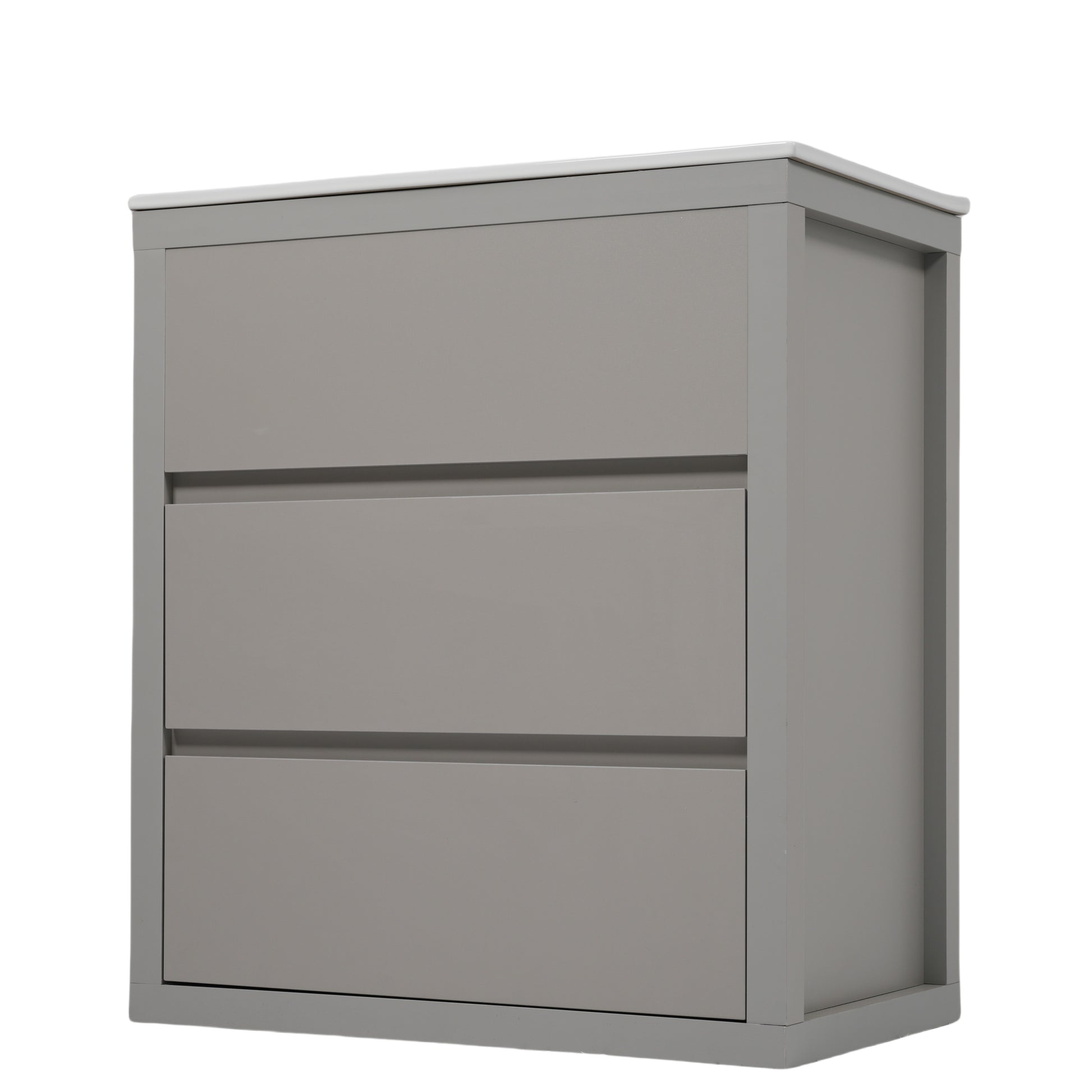 60" Double Sinks Bathroom Vanity Set, Bathroom Cabinet with Two Separate Ceramic Sinks, Full-Extension Drawers & Soft Close Undermount Drawer Slides, Gray image 11