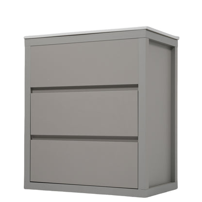 60" Double Sinks Bathroom Vanity Set, Bathroom Cabinet with Two Separate Ceramic Sinks, Full-Extension Drawers & Soft Close Undermount Drawer Slides, Gray image 11
