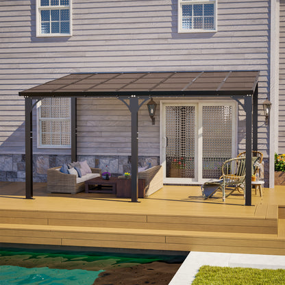 14x10 FT Hardtop Gazebo, Heavy Duty Outdoor Pergola with Tinted Polycarbonate Roof, UV & Snow Resistant, Rustproof Aluminum Frame – For Patio, Backyard, Garden, Carport image 11