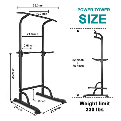 Sport Power Tower Workout Dip Station Pull Up Bar, Height Adjustable Multi-Function Dip Stand for Home Gym Strength Training Fitness Equipment image 7