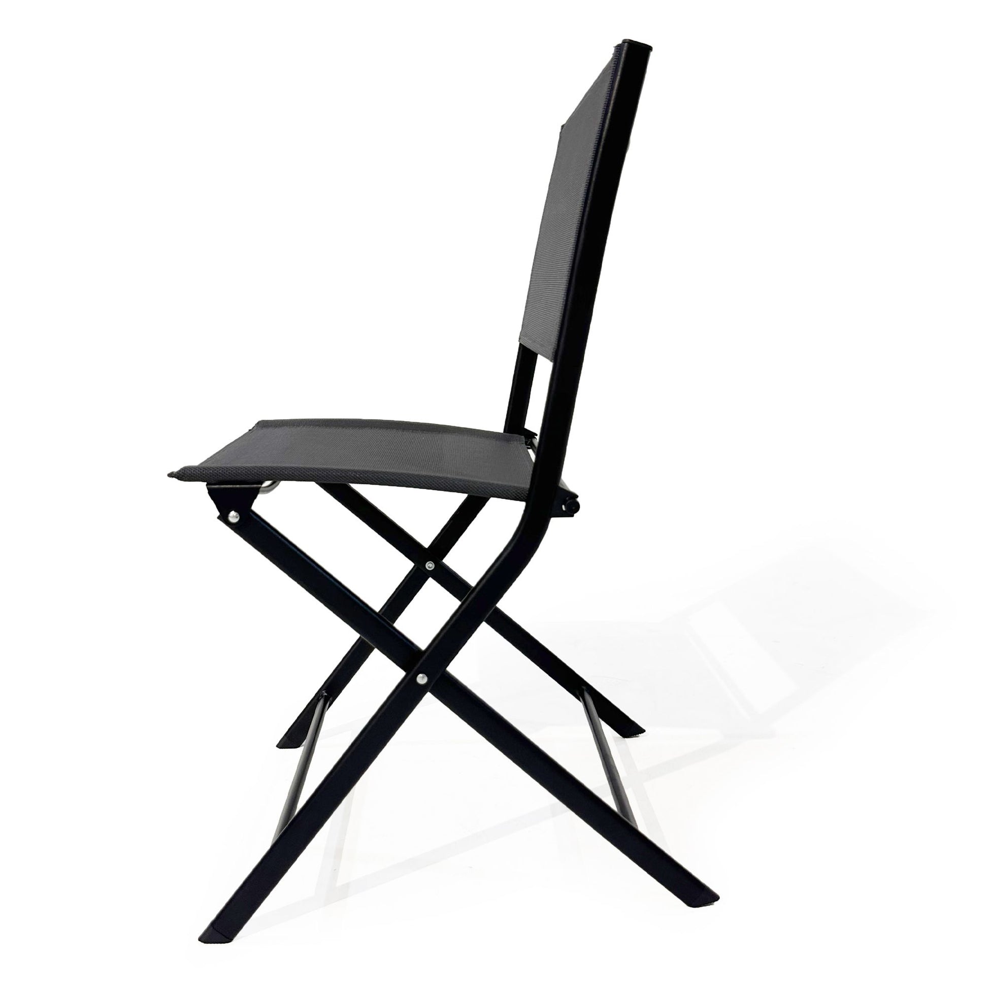 3PCS Patio Bistro Set, Patio Set of Foldable Patio Table and Chairs,Outdoor Patio Furniture Sets,Black image 3