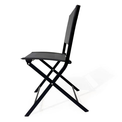 3PCS Patio Bistro Set, Patio Set of Foldable Patio Table and Chairs,Outdoor Patio Furniture Sets,Black image 3