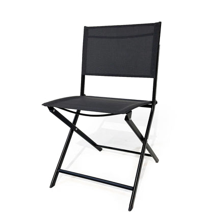 3PCS Patio Bistro Set, Patio Set of Foldable Patio Table and Chairs,Outdoor Patio Furniture Sets,Black image 5