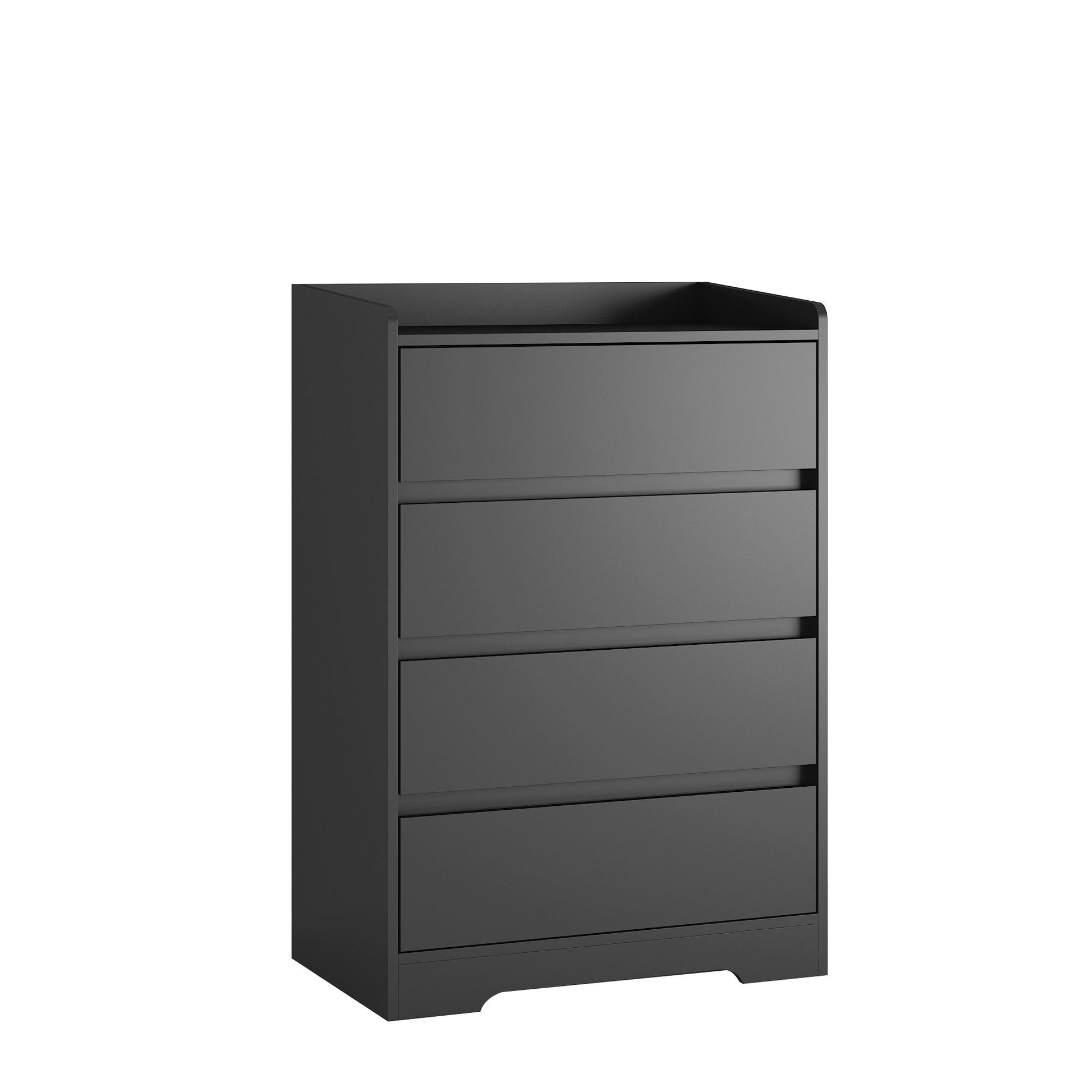 4 Drawer Dresser, Chest of Drawers Without Handle,Black Dresser for Bedroom 100% Waterproof, Modern Wooden Cabinet with  image 9