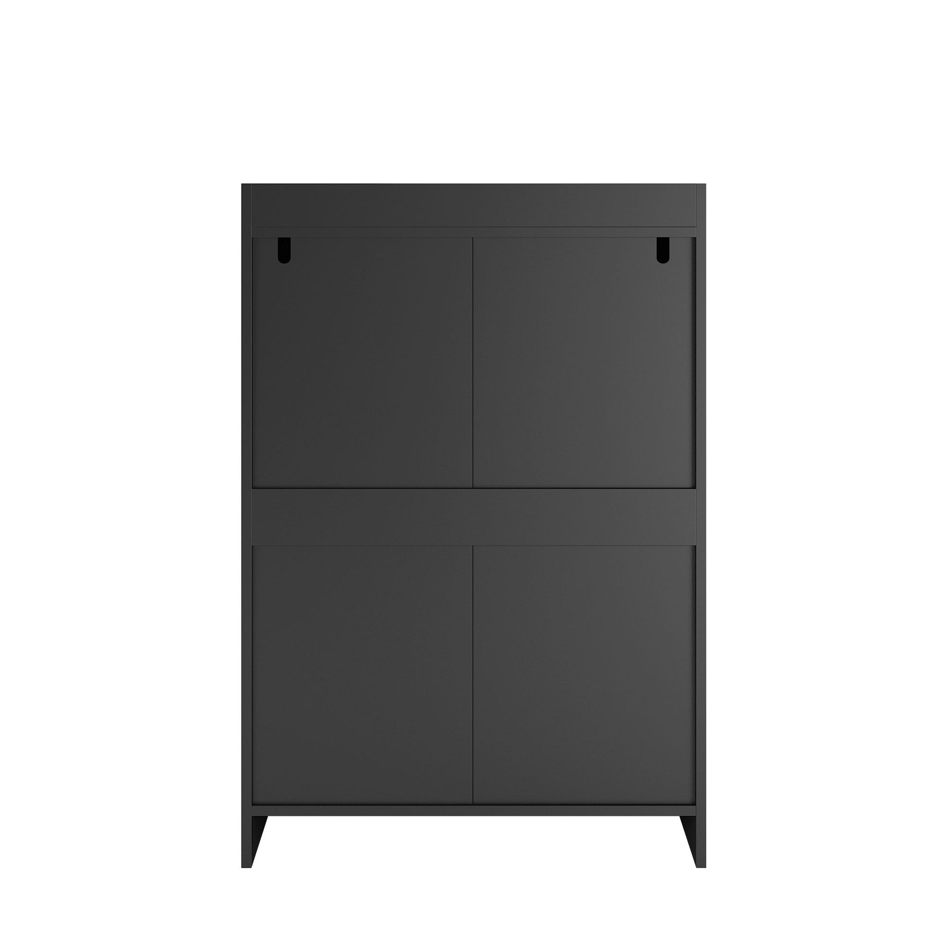 4 Drawer Dresser, Chest of Drawers Without Handle,Black Dresser for Bedroom 100% Waterproof, Modern Wooden Cabinet with  image 11