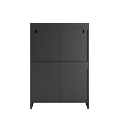 4 Drawer Dresser, Chest of Drawers Without Handle,Black Dresser for Bedroom 100% Waterproof, Modern Wooden Cabinet with  image 11