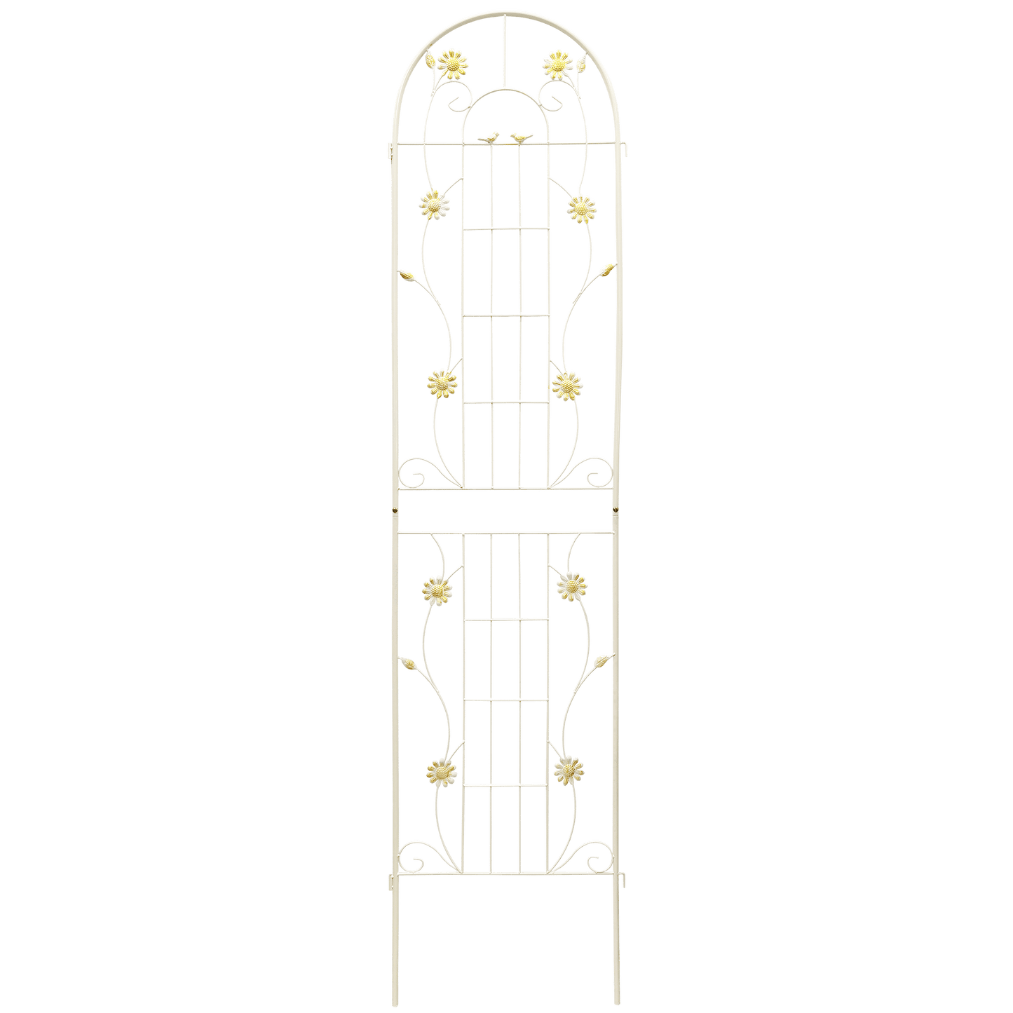 4 Pack Metal Garden Trellis 86.7" x 19.7" Rustproof Trellis for Climbing Plants Outdoor Flower Support Cream White image 11