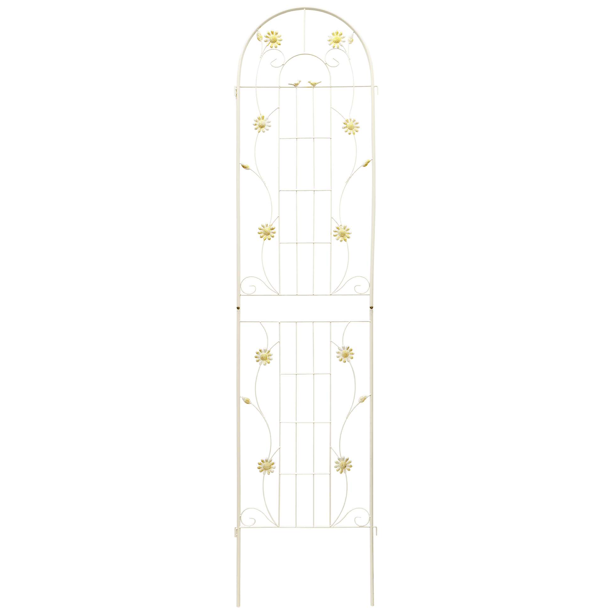 4 Pack Metal Garden Trellis 86.7" x 19.7" Rustproof Trellis for Climbing Plants Outdoor Flower Support Cream White image 11
