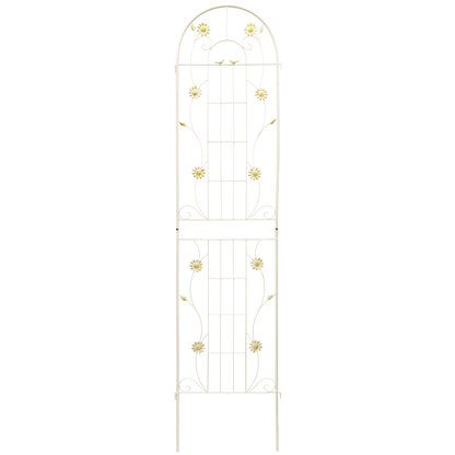4 Pack Metal Garden Trellis 86.7" x 19.7" Rustproof Trellis for Climbing Plants Outdoor Flower Support Cream White image 11