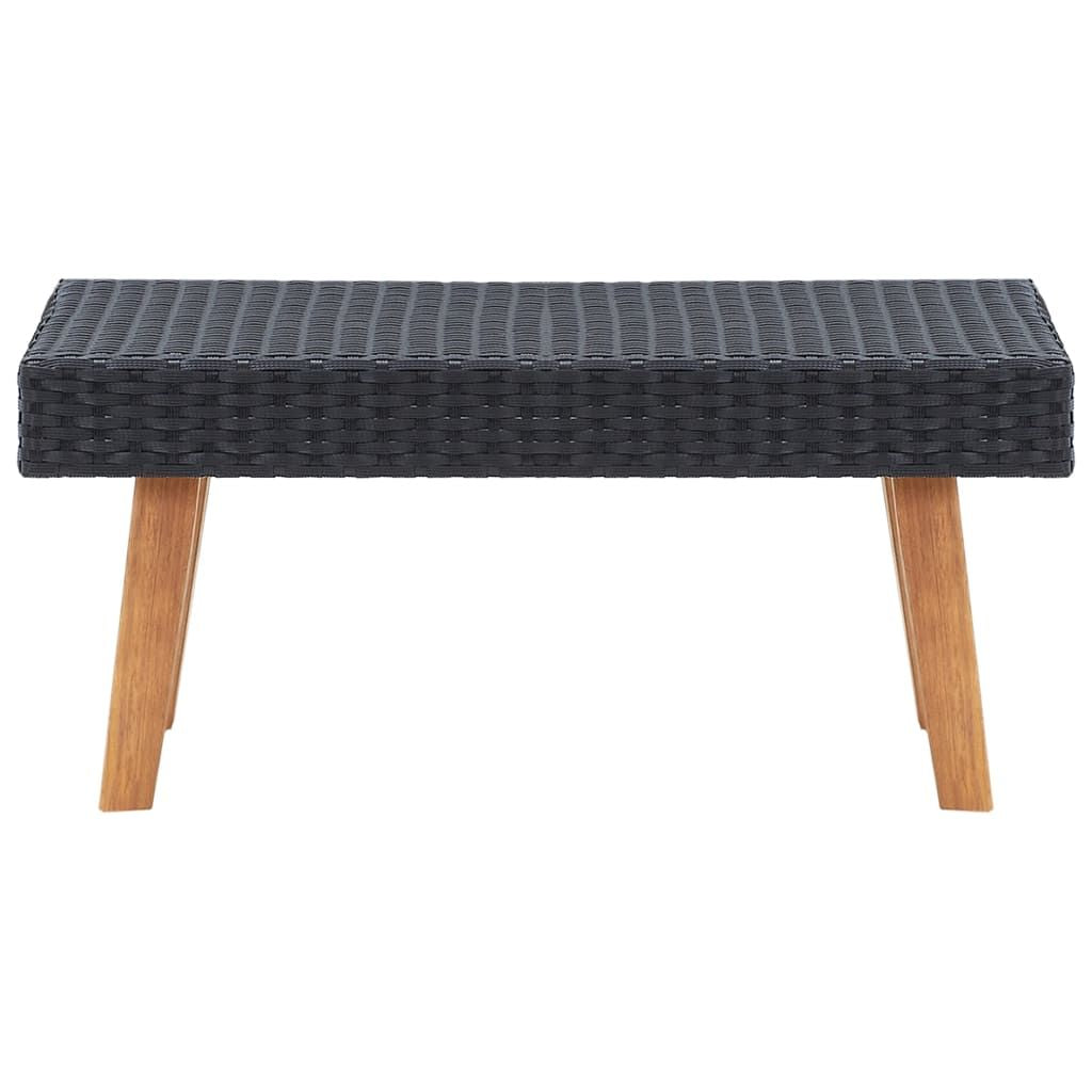 4 Piece Patio Lounge Set with Cushions Poly Rattan Black image 7