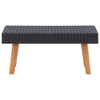 4 Piece Patio Lounge Set with Cushions Poly Rattan Black image 7