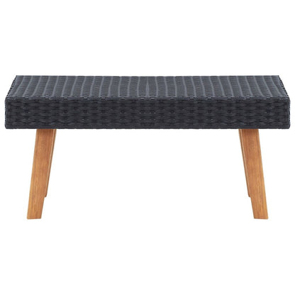 4 Piece Patio Lounge Set with Cushions Poly Rattan Black image 13