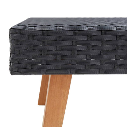 4 Piece Patio Lounge Set with Cushions Poly Rattan Black image 8