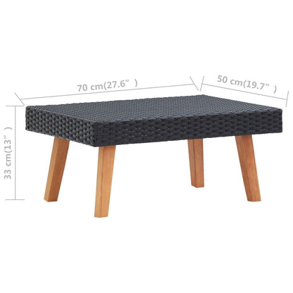 4 Piece Patio Lounge Set with Cushions Poly Rattan Black image 12