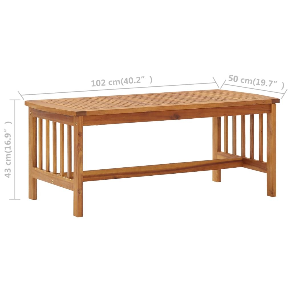 4 Piece Patio Lounge Set with Cushions Solid Acacia Wood image 10